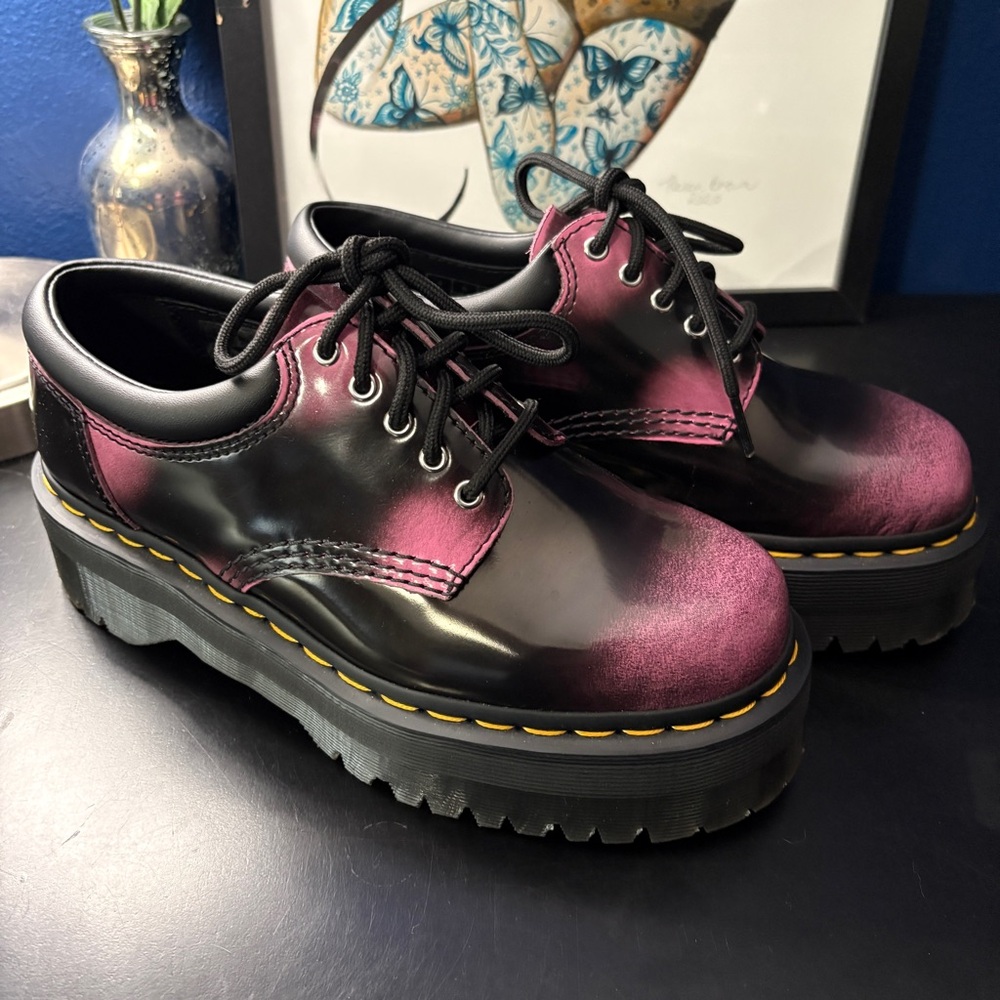 Dr martens Quad Black and Pink Arcadia fondant Women Oxfords